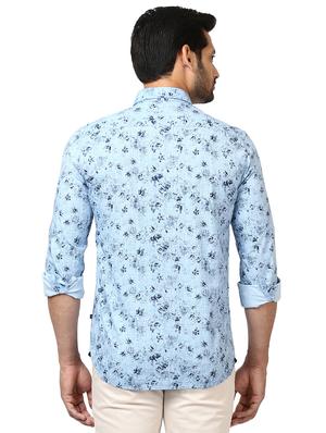 blue floral print casual shirt - 17670143 - Standard Image - 3