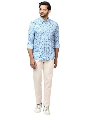 blue floral print casual shirt - 17670143 - Standard Image - 4