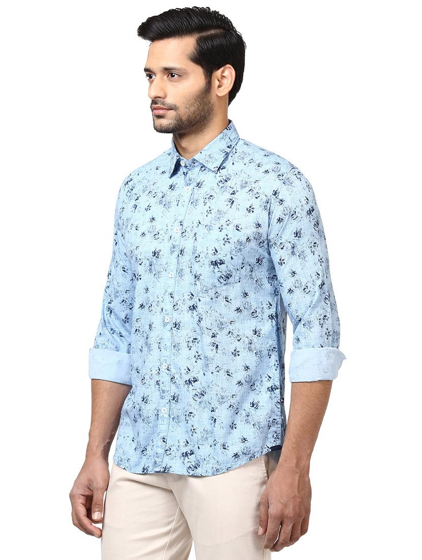 blue floral print casual shirt - 17670143 - Zoom Image - 2