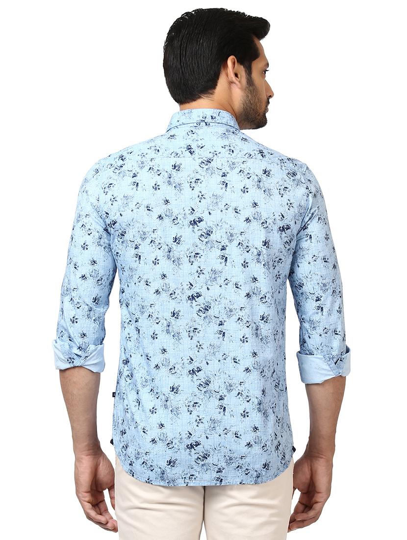 blue floral print casual shirt - 17670143 - Zoom Image - 3
