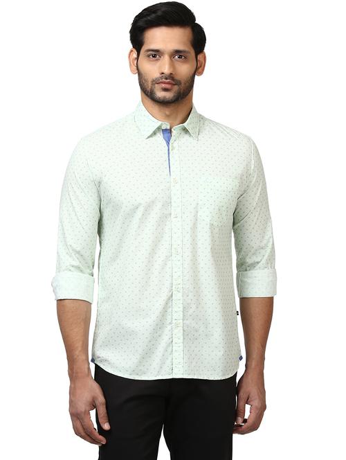 green printed casual shirt - 17670145 - Standard Image - 1