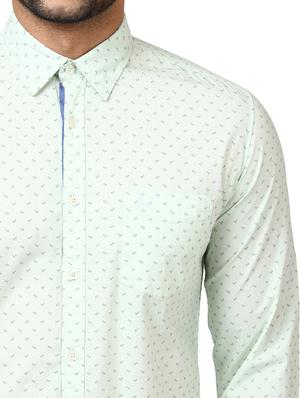 green printed casual shirt - 17670145 - Standard Image - 5