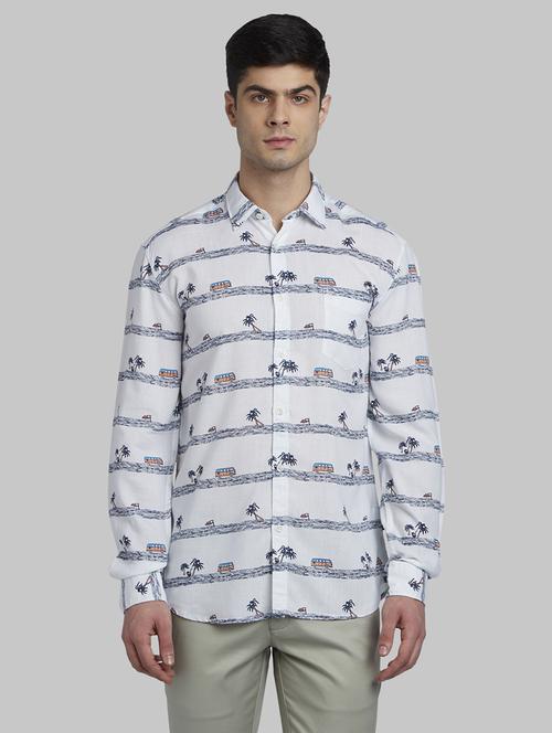 white printed casual shirt - 17670152 - Standard Image - 1