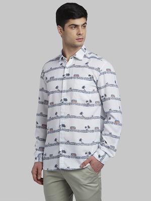 white printed casual shirt - 17670152 - Standard Image - 2
