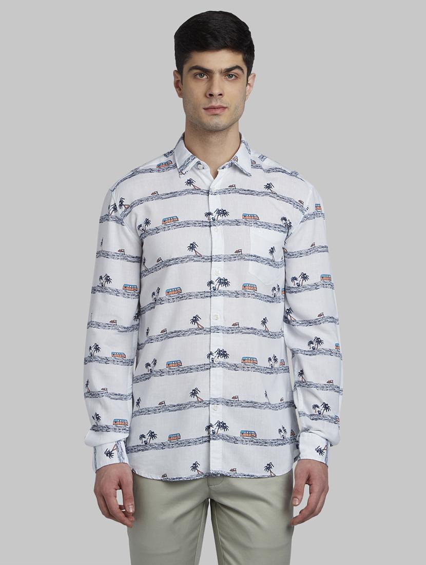 white printed casual shirt - 17670152 - Zoom Image - 1
