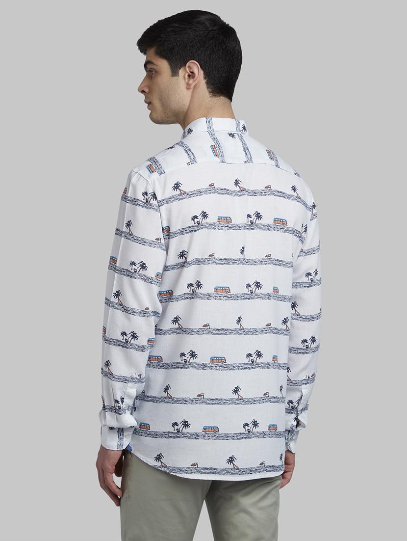 white printed casual shirt - 17670152 - Zoom Image - 3