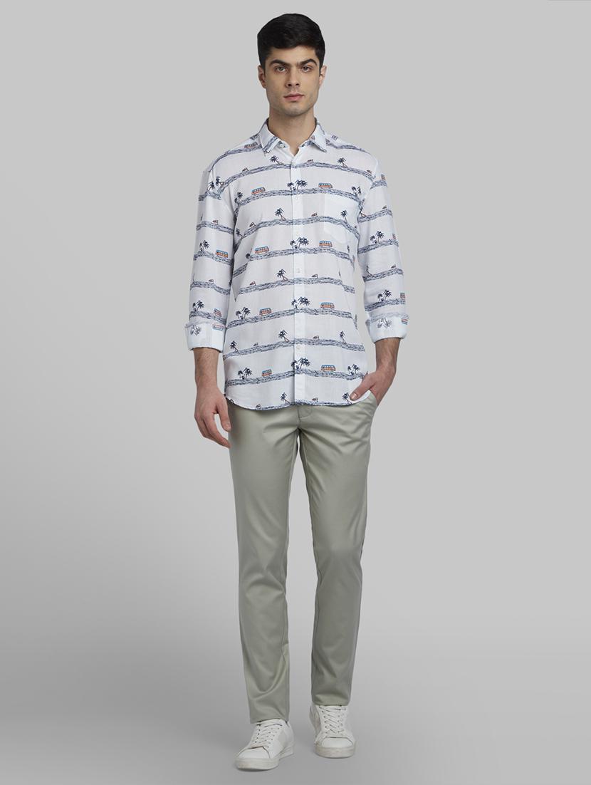 white printed casual shirt - 17670152 - Zoom Image - 4