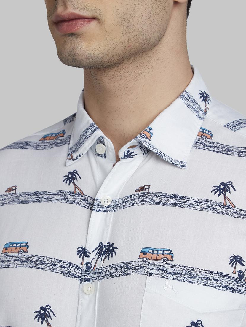 white printed casual shirt - 17670152 - Zoom Image - 5