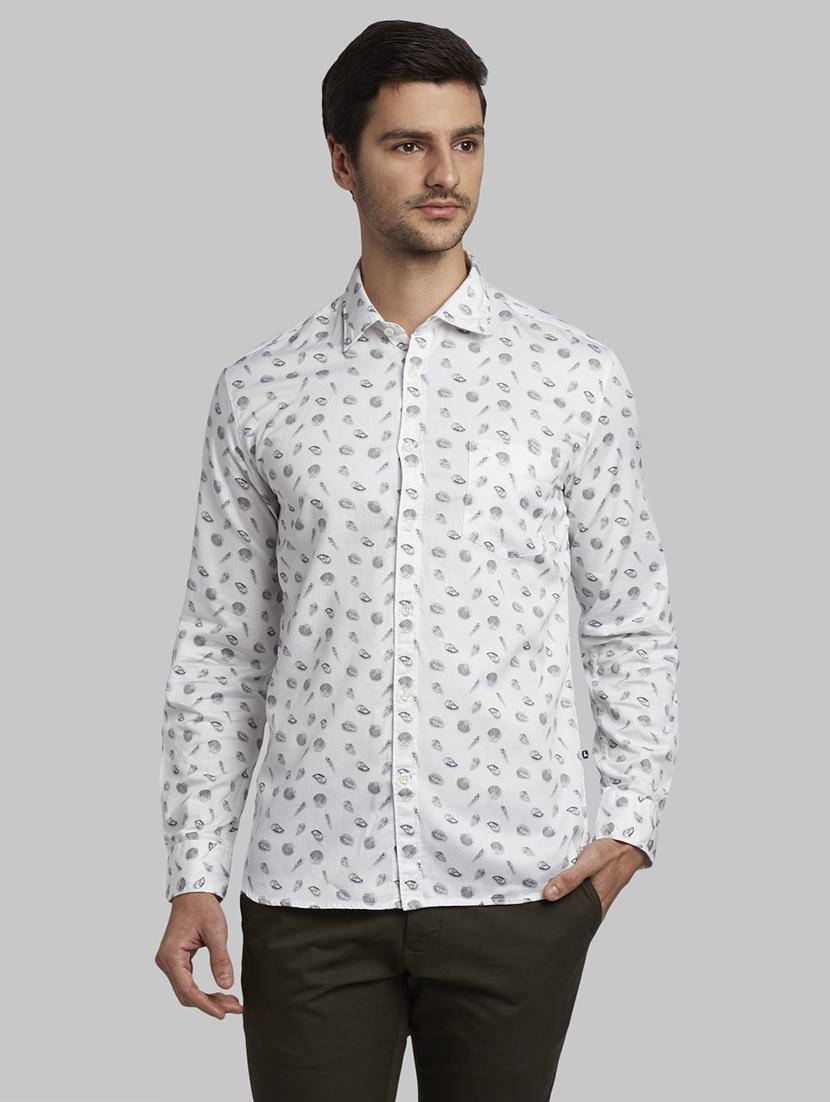 white printed casual shirt - 17670156 - Zoom Image - 1
