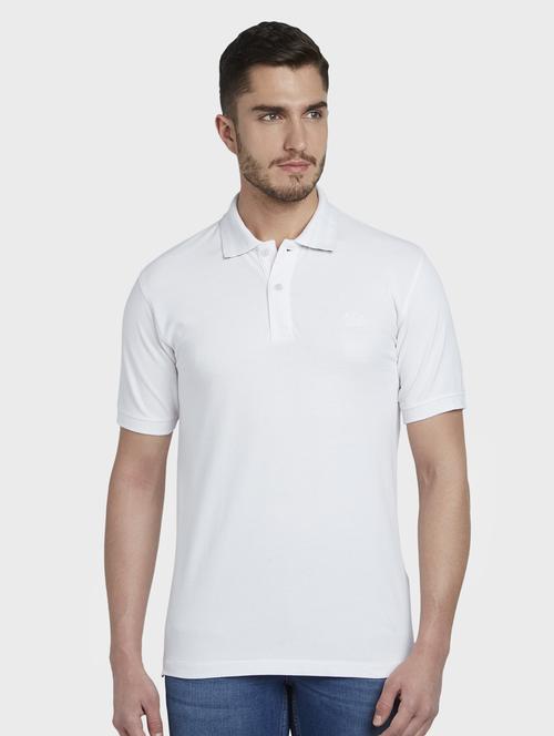 white solid polo t-shirt - 17670163 - Standard Image - 1