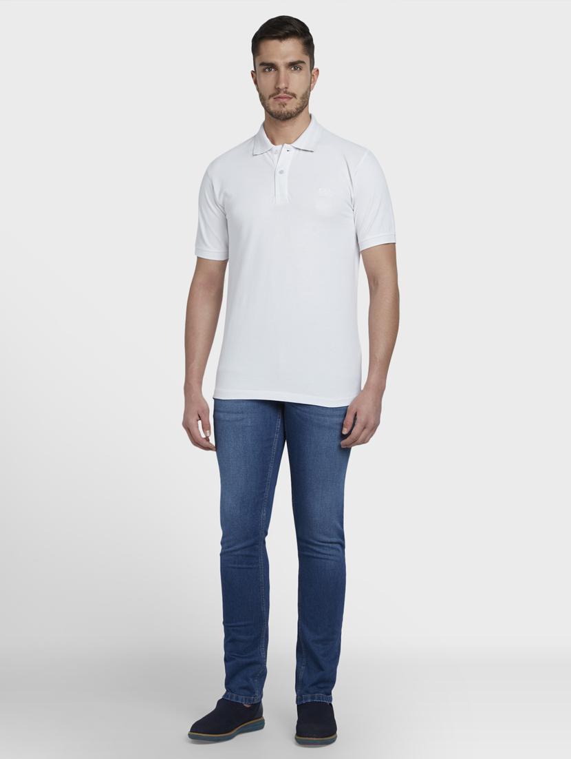 white solid polo t-shirt - 17670163 - Zoom Image - 4