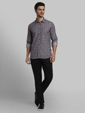 purple printed casual shirt - 17670169 - Standard Image - 4