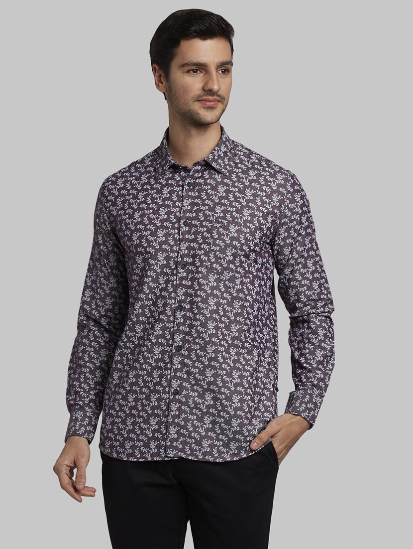 purple printed casual shirt - 17670169 - Zoom Image - 1