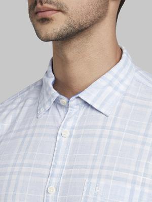 light blue checkered casual shirt - 17670171 - Standard Image - 5