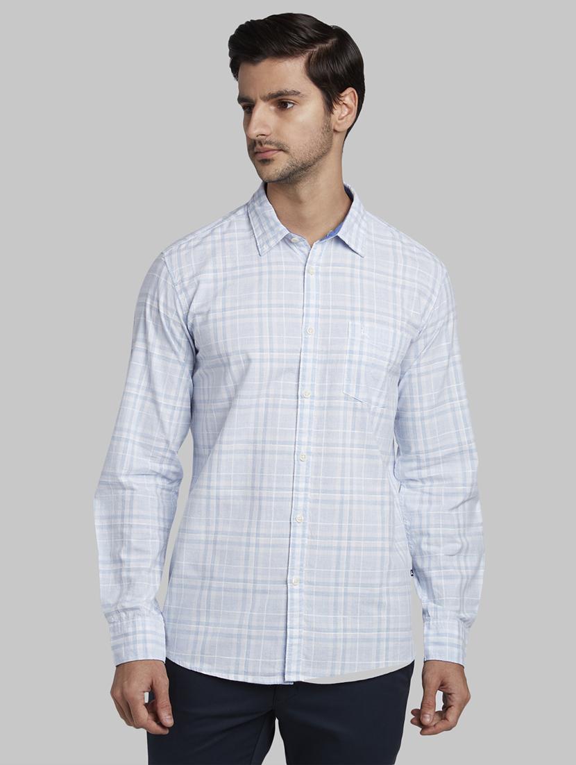 light blue checkered casual shirt - 17670171 - Zoom Image - 1