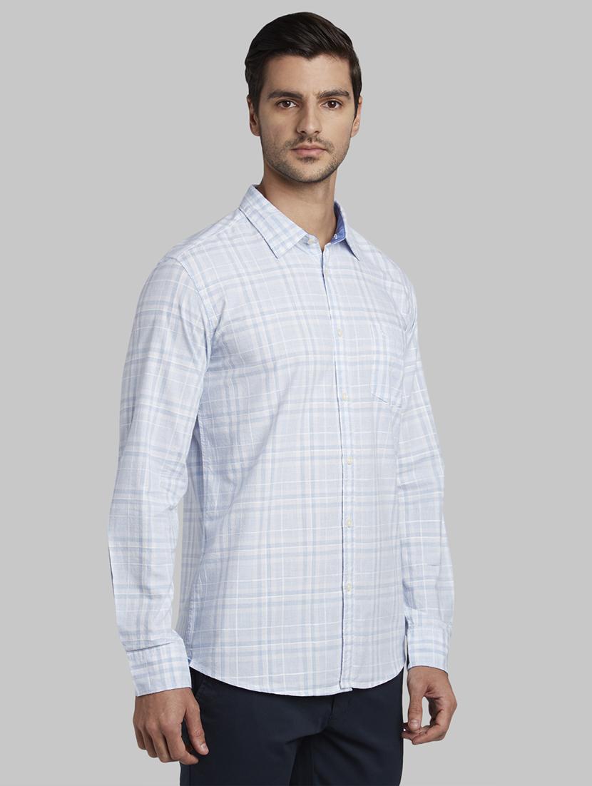 light blue checkered casual shirt - 17670171 - Zoom Image - 2