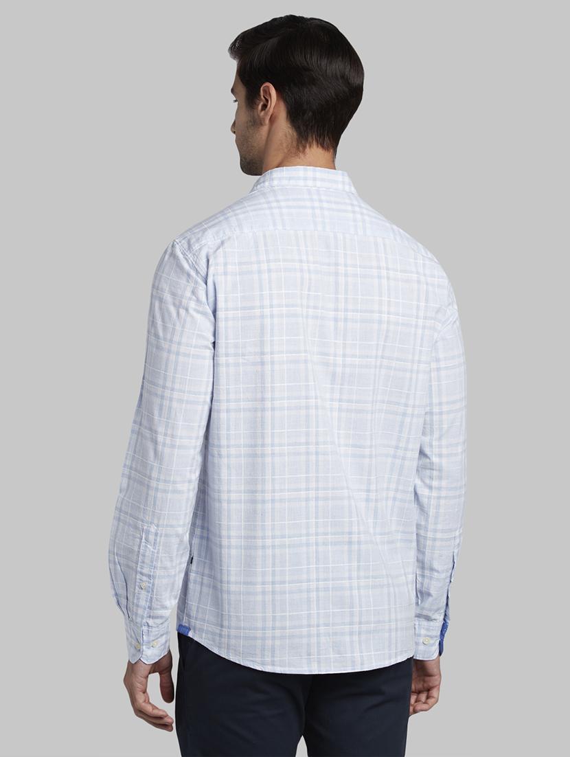 light blue checkered casual shirt - 17670171 - Zoom Image - 3