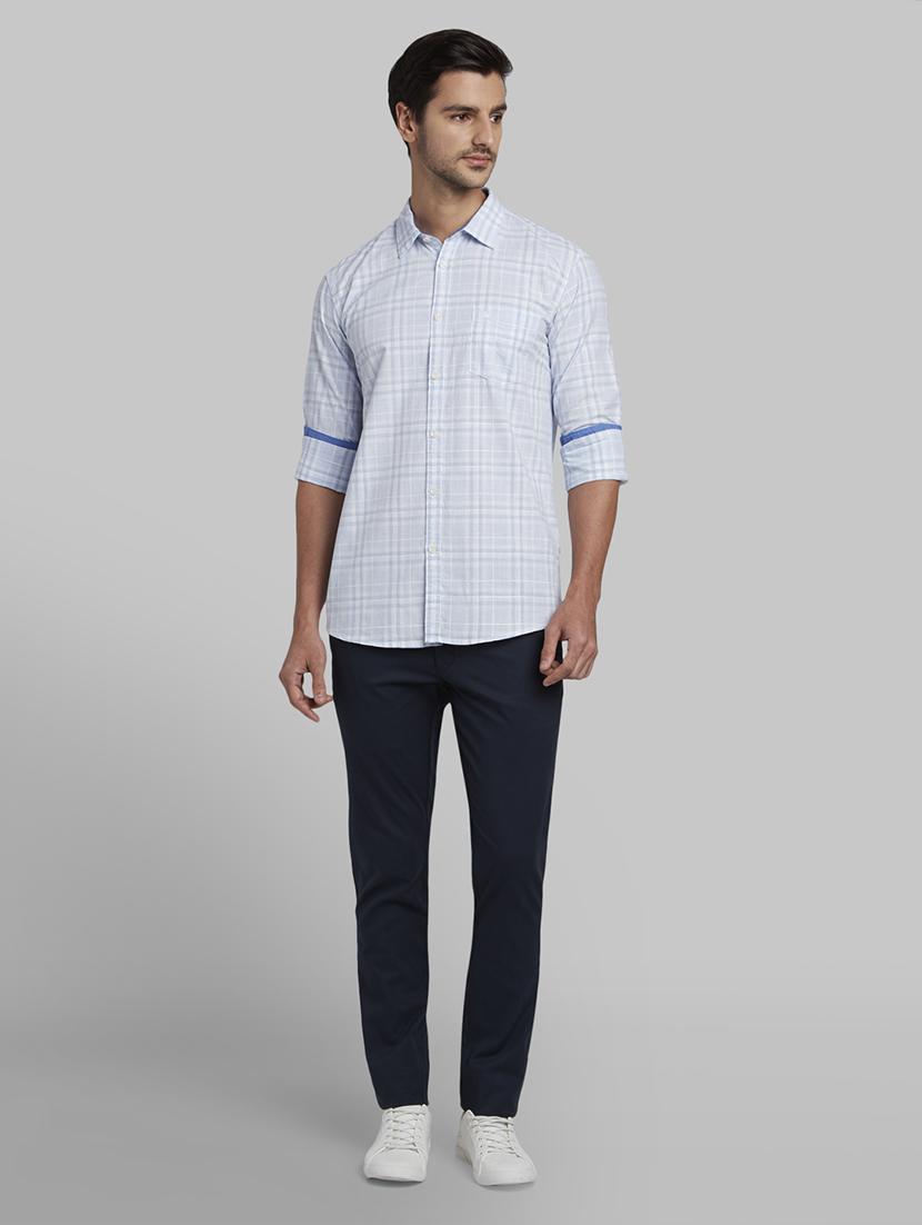 light blue checkered casual shirt - 17670171 - Zoom Image - 4