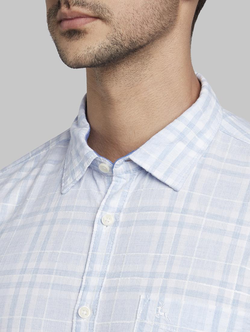 light blue checkered casual shirt - 17670171 - Zoom Image - 5