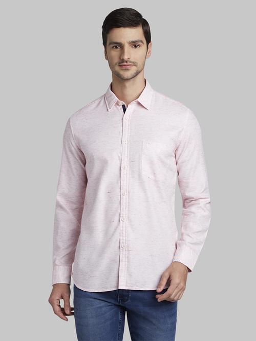 pink self design casual shirt - 17670173 - Standard Image - 1
