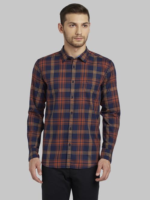 blue checkered casual shirt - 17670179 - Standard Image - 1