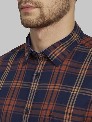 blue checkered casual shirt - 17670179 - Standard Image - 6