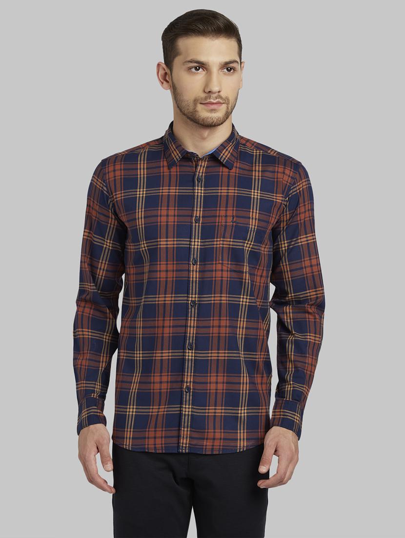 blue checkered casual shirt - 17670179 - Zoom Image - 1