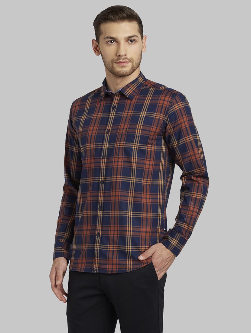 blue checkered casual shirt - 17670179 - Zoom Image - 3