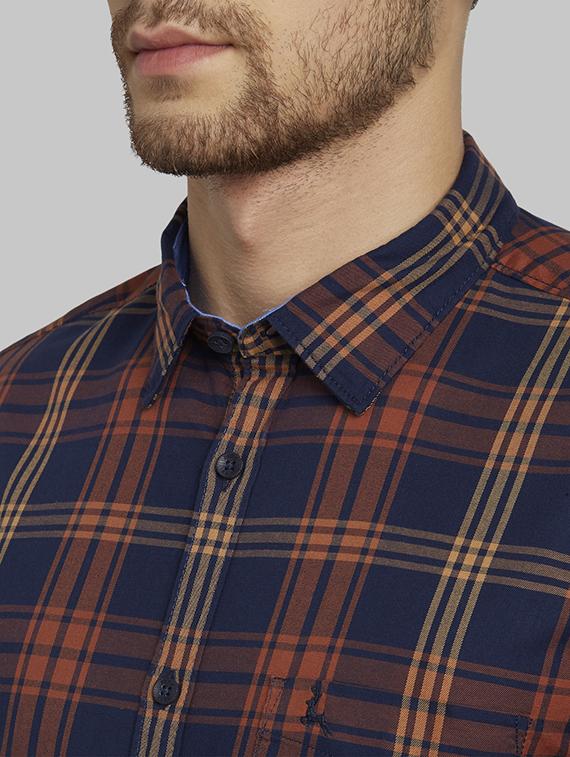 blue checkered casual shirt - 17670179 - Zoom Image - 6