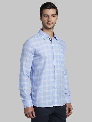 light blue checkered casual shirt - 17670181 - Standard Image - 3