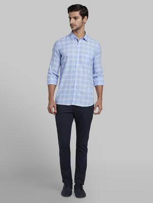 light blue checkered casual shirt - 17670181 - Standard Image - 5