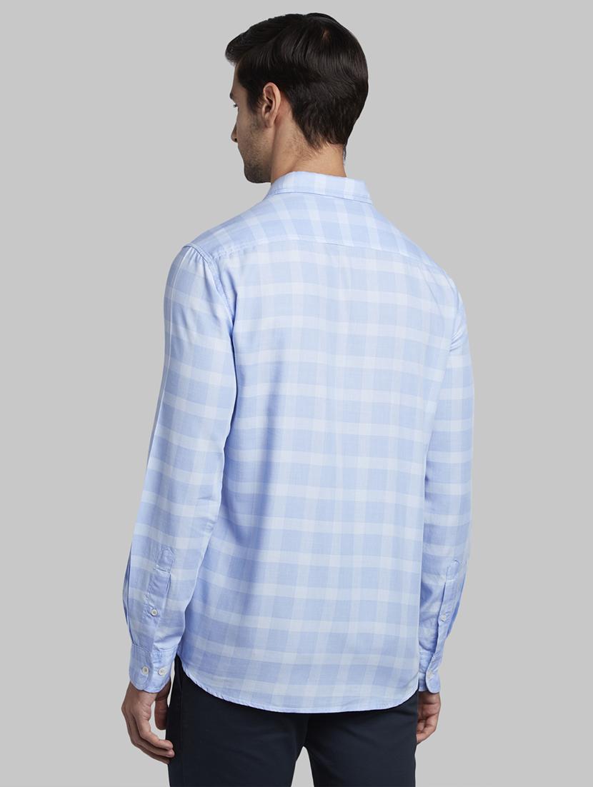 light blue checkered casual shirt - 17670181 - Zoom Image - 4