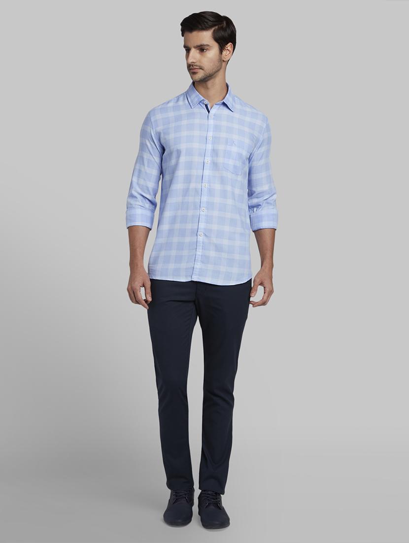 light blue checkered casual shirt - 17670181 - Zoom Image - 5
