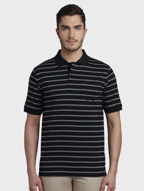 black striped polo t-shirt - 17670185 - Standard Image - 1