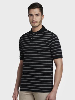 black striped polo t-shirt - 17670185 - Standard Image - 2
