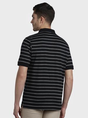 black striped polo t-shirt - 17670185 - Standard Image - 3