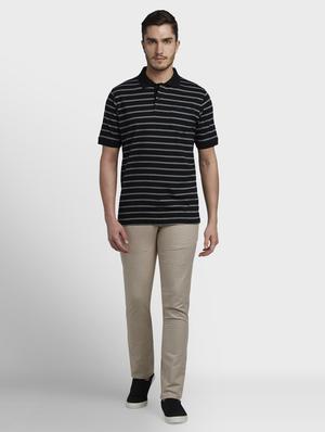 black striped polo t-shirt - 17670185 - Standard Image - 4