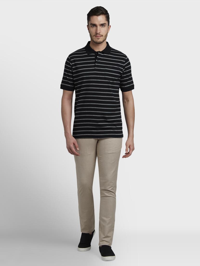 black striped polo t-shirt - 17670185 - Zoom Image - 4