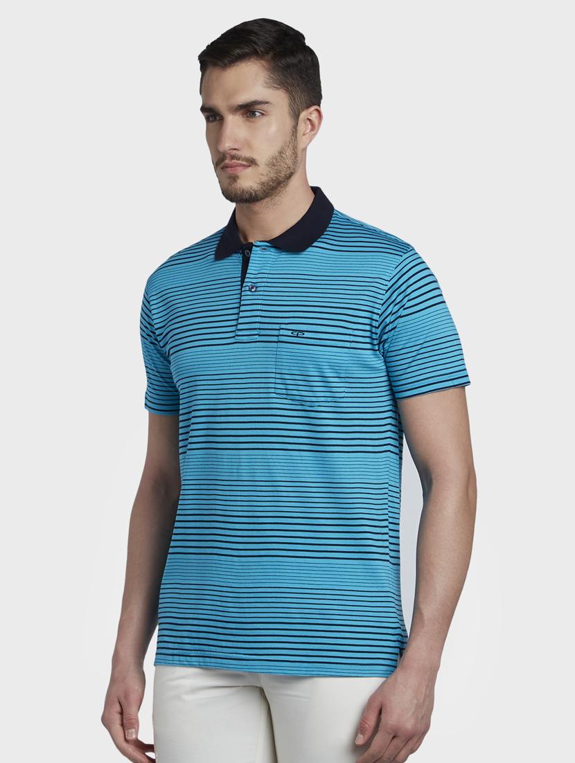 blue striped polo t-shirt - 17670194 - Zoom Image - 2