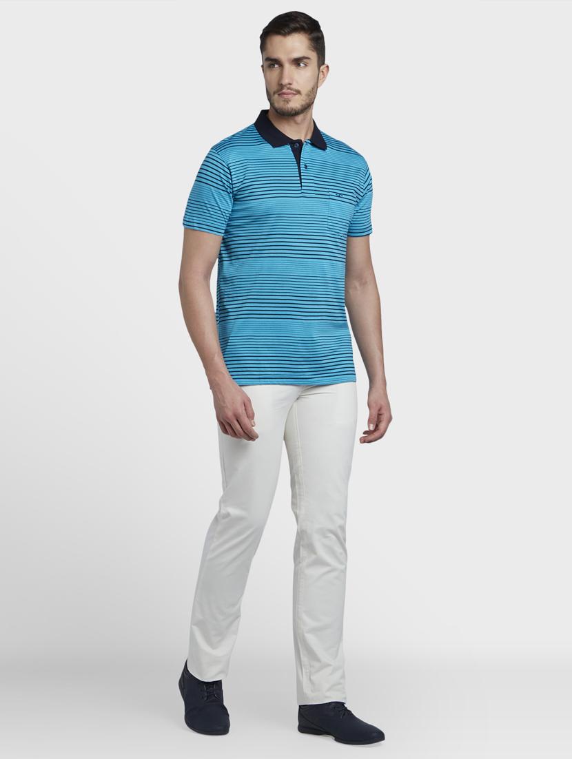 blue striped polo t-shirt - 17670194 - Zoom Image - 4