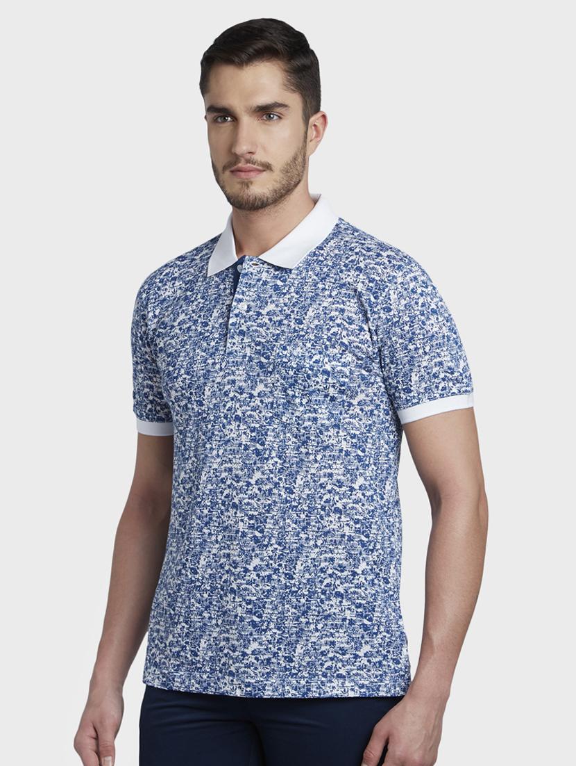 blue printed polo t-shirt - 17670198 - Zoom Image - 2