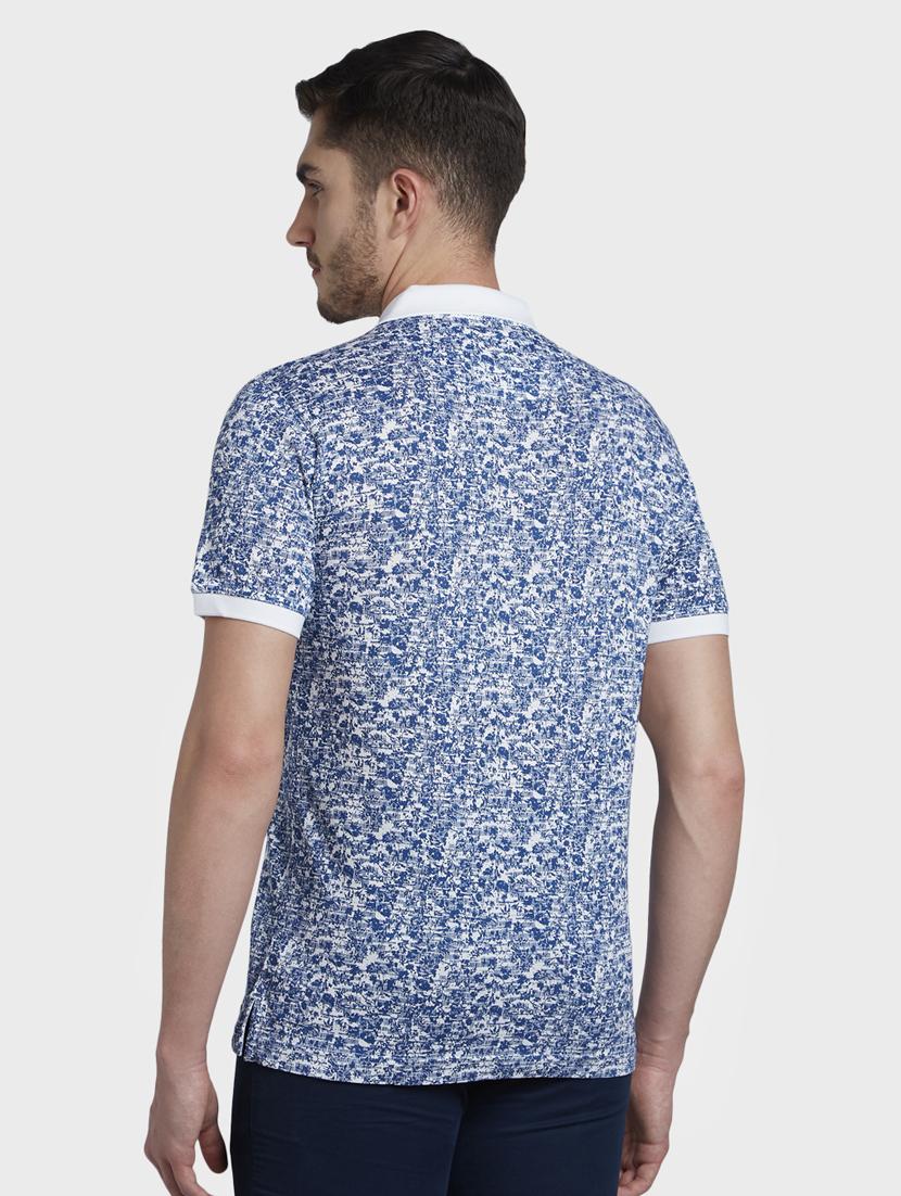 blue printed polo t-shirt - 17670198 - Zoom Image - 3