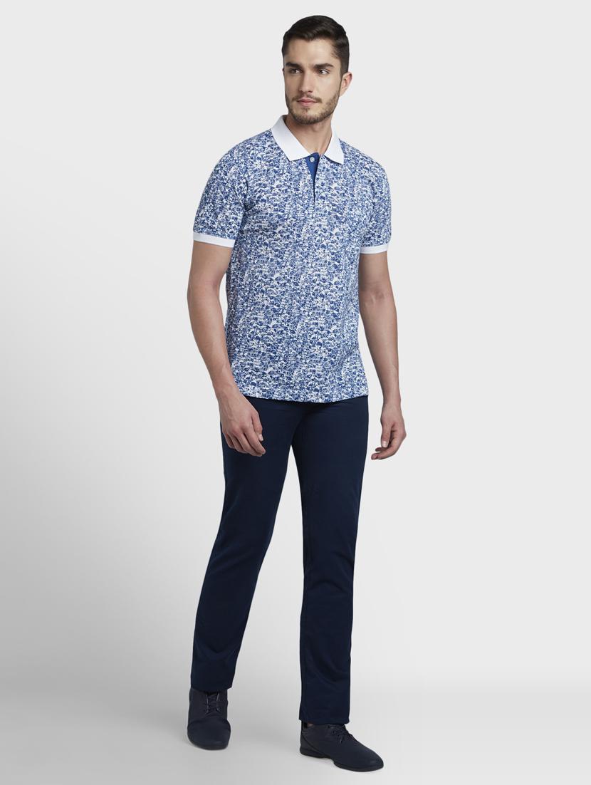 blue printed polo t-shirt - 17670198 - Zoom Image - 4
