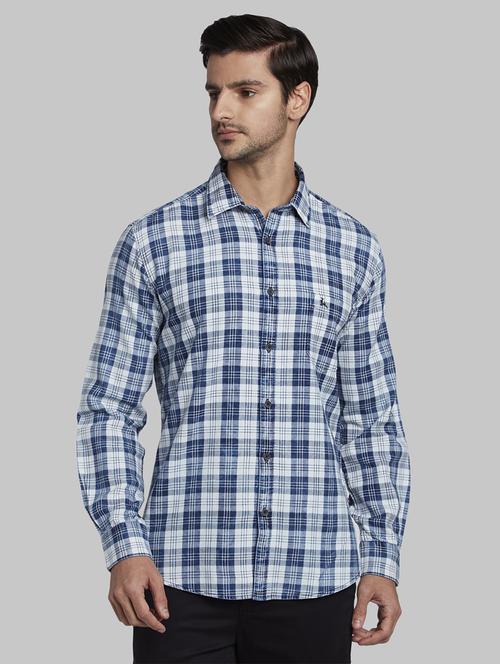 blue checkered casual shirt - 17670204 - Standard Image - 1