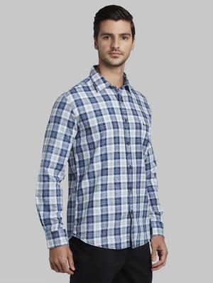 blue checkered casual shirt - 17670204 - Standard Image - 2