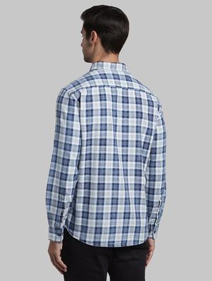 blue checkered casual shirt - 17670204 - Standard Image - 4