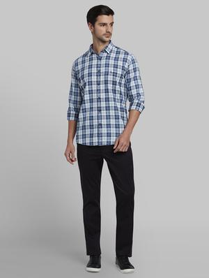 blue checkered casual shirt - 17670204 - Standard Image - 5