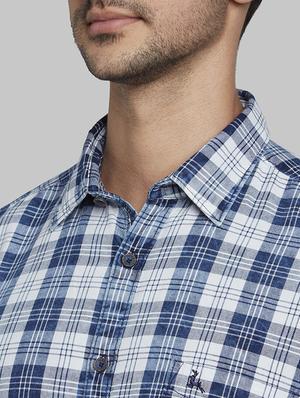 blue checkered casual shirt - 17670204 - Standard Image - 6