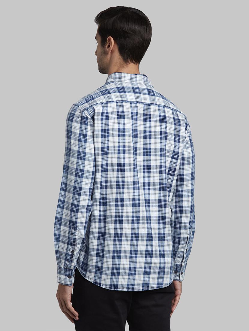 blue checkered casual shirt - 17670204 - Zoom Image - 4