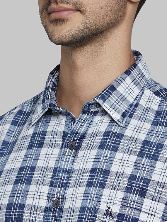 blue checkered casual shirt - 17670204 - Zoom Image - 6